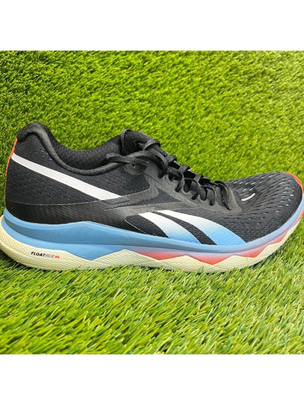 Reebok Floatride Run Fast 2.0 Mens Size 10.5 Black Blue Running Shoes Sneakers
